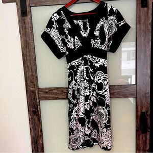 Vintage Bisou Bisou Kimono Style Dress with Empire Waist and Tie